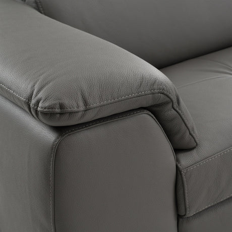 Viola - Italian Contemporary Blue-Grey Leather Right Facing Sectional Sofa - View Image 1