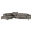 Viola - Italian Contemporary Grey Leather Left Facing Sectional Sofa - View Image 1