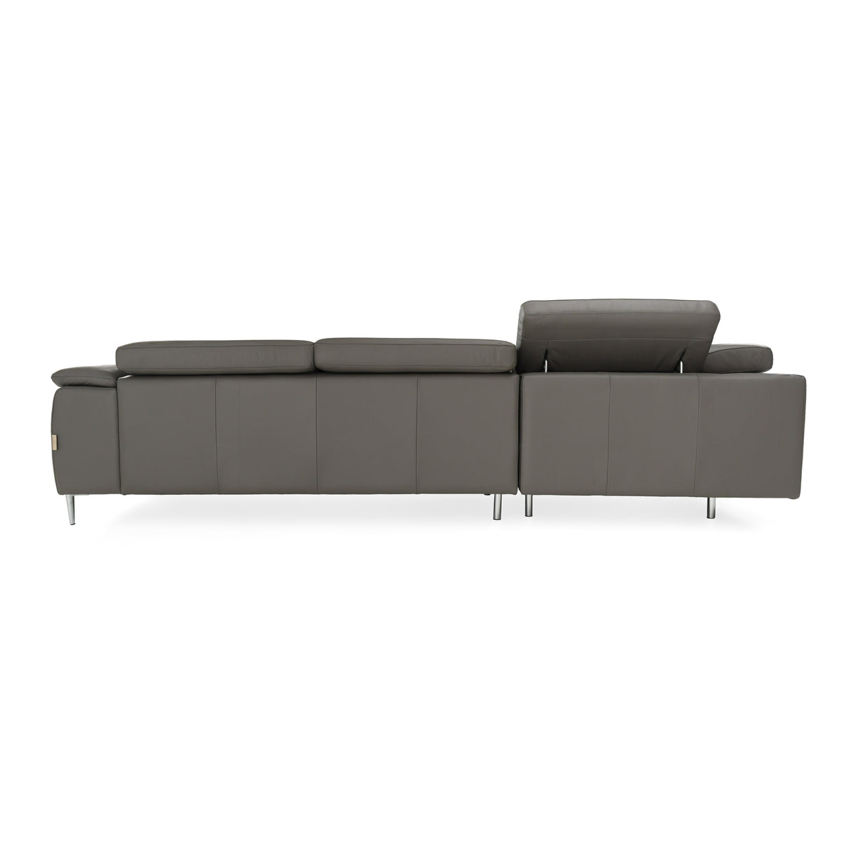 Viola - Italian Contemporary Grey Leather Left Facing Sectional Sofa - View Image 1