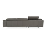 Viola - Italian Contemporary Grey Leather Left Facing Sectional Sofa - View Image 1