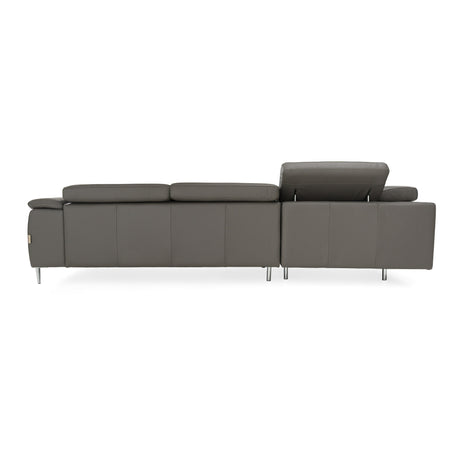 Viola - Italian Contemporary Grey Leather Left Facing Sectional Sofa - View Image 1