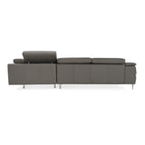 Viola - Italian Contemporary Grey Leather Right Facing Sectional Sofa - View Image 1