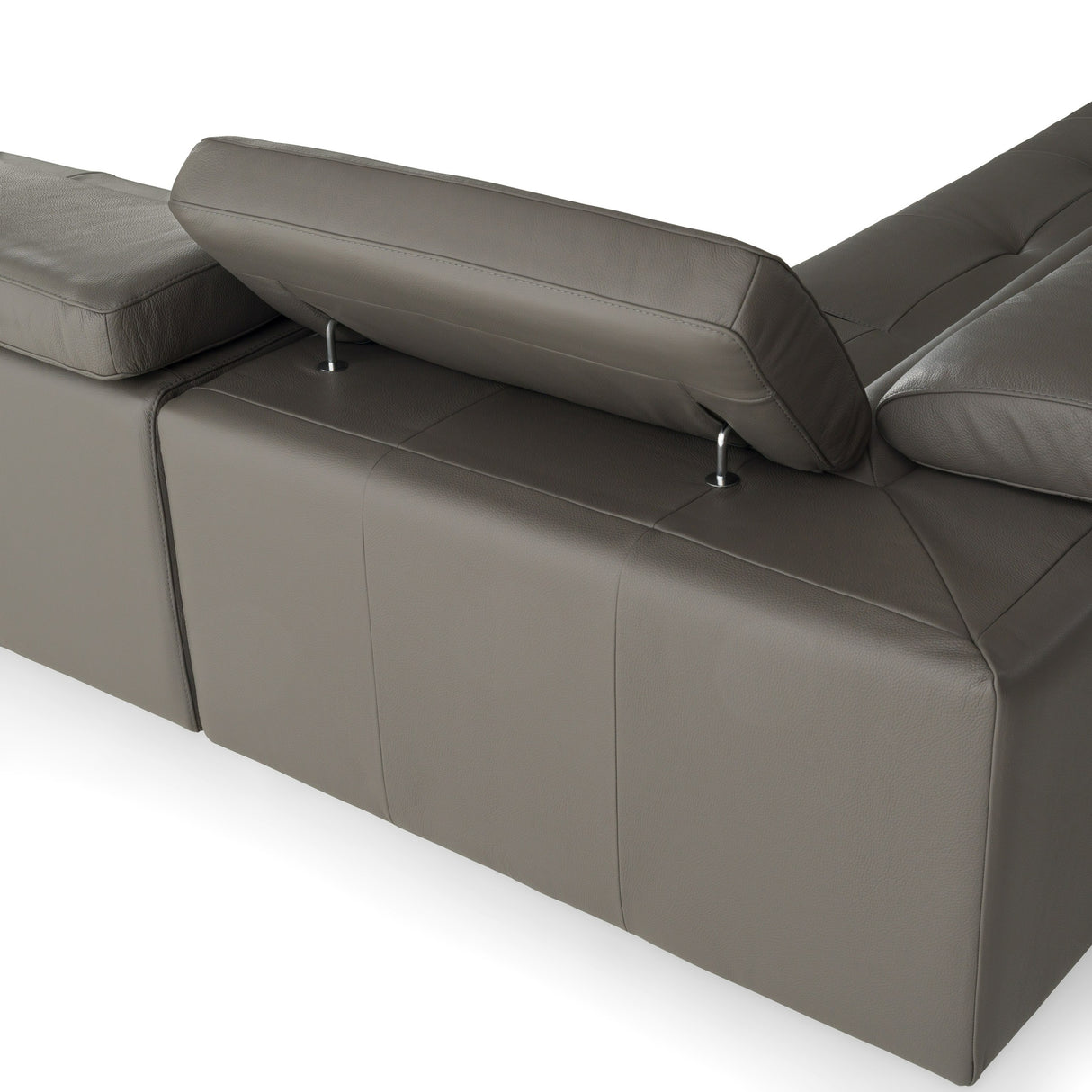 Viola - Italian Contemporary Grey Leather Left Facing Sectional Sofa - View Image 1