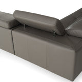 Viola - Italian Contemporary Grey Leather Left Facing Sectional Sofa - View Image 1