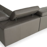Viola - Italian Contemporary Grey Leather Right Facing Sectional Sofa - View Image 1