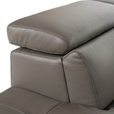 Viola - Italian Contemporary Grey Leather Left Facing Sectional Sofa - View Image 1