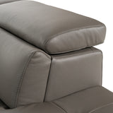 Viola - Italian Contemporary Grey Leather Right Facing Sectional Sofa - View Image 1