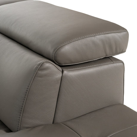 Viola - Italian Contemporary Grey Leather Right Facing Sectional Sofa - View Image 1