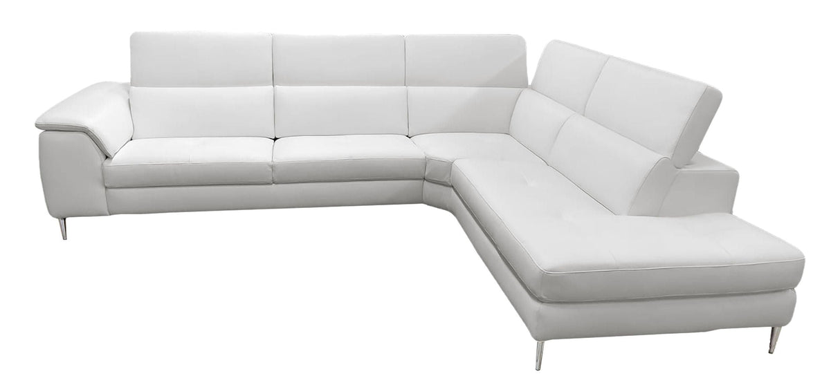 Lamod Italia Viola - Italian Contemporary Grey Leather Right Facing Sectional Sofa - Home Elegance USA