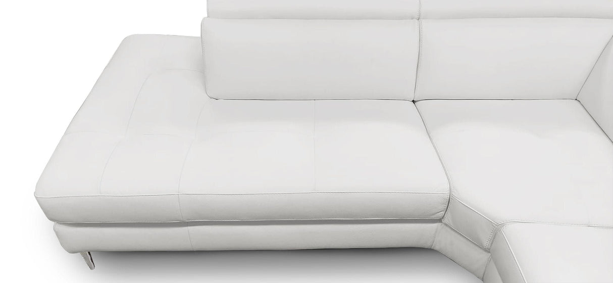 Lamod Italia Viola - Italian Contemporary Grey Leather Right Facing Sectional Sofa - Home Elegance USA