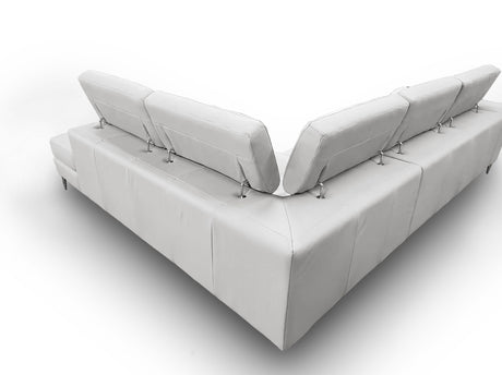 Lamod Italia Viola - Italian Contemporary Grey Leather Right Facing Sectional Sofa - sold by Home Elegance USA