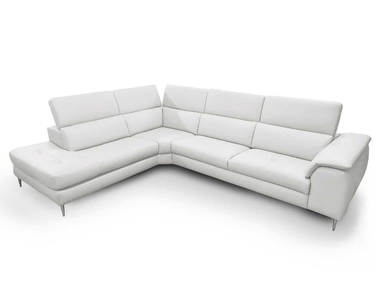 Lamod Italia Viola - Italian Contemporary Grey Leather Left Facing Sectional Sofa - Home Elegance USA