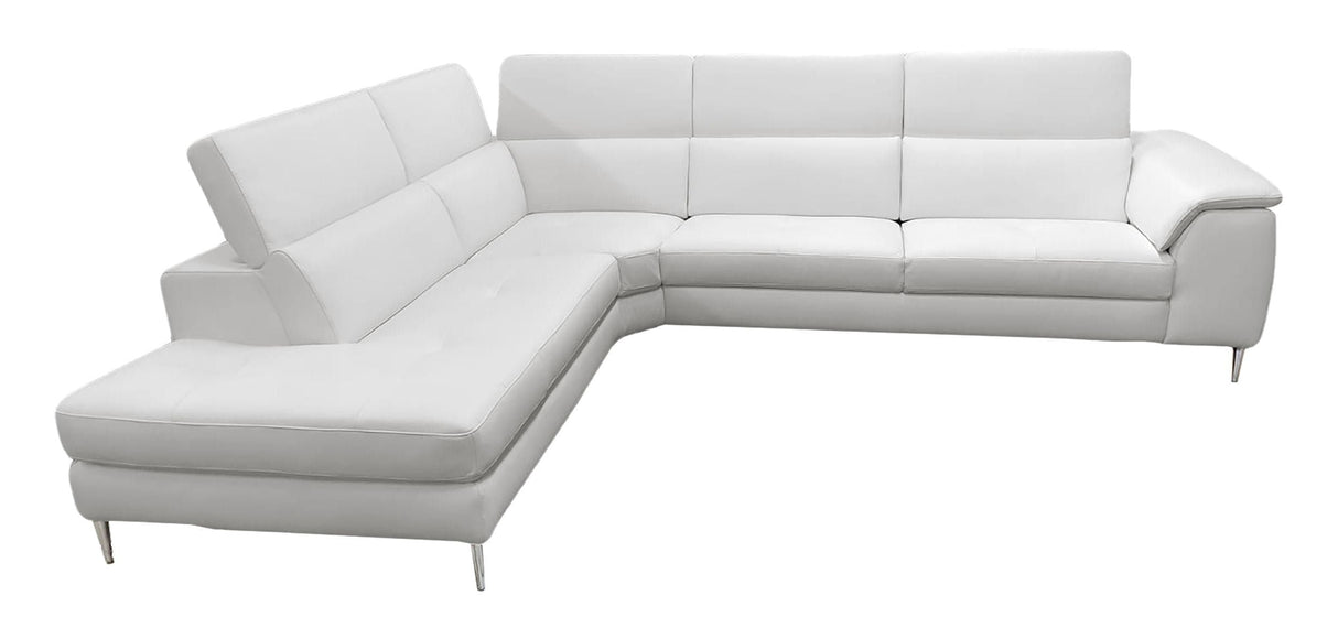 Lamod Italia Viola - Italian Contemporary Grey Leather Left Facing Sectional Sofa - Home Elegance USA