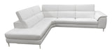 Lamod Italia Viola - Italian Contemporary Grey Leather Left Facing Sectional Sofa - Home Elegance USA