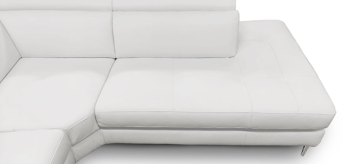 Lamod Italia Viola - Italian Contemporary Grey Leather Left Facing Sectional Sofa - Home Elegance USA