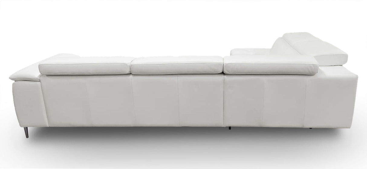 Lamod Italia Viola - Italian Contemporary Grey Leather Left Facing Sectional Sofa - Home Elegance USA