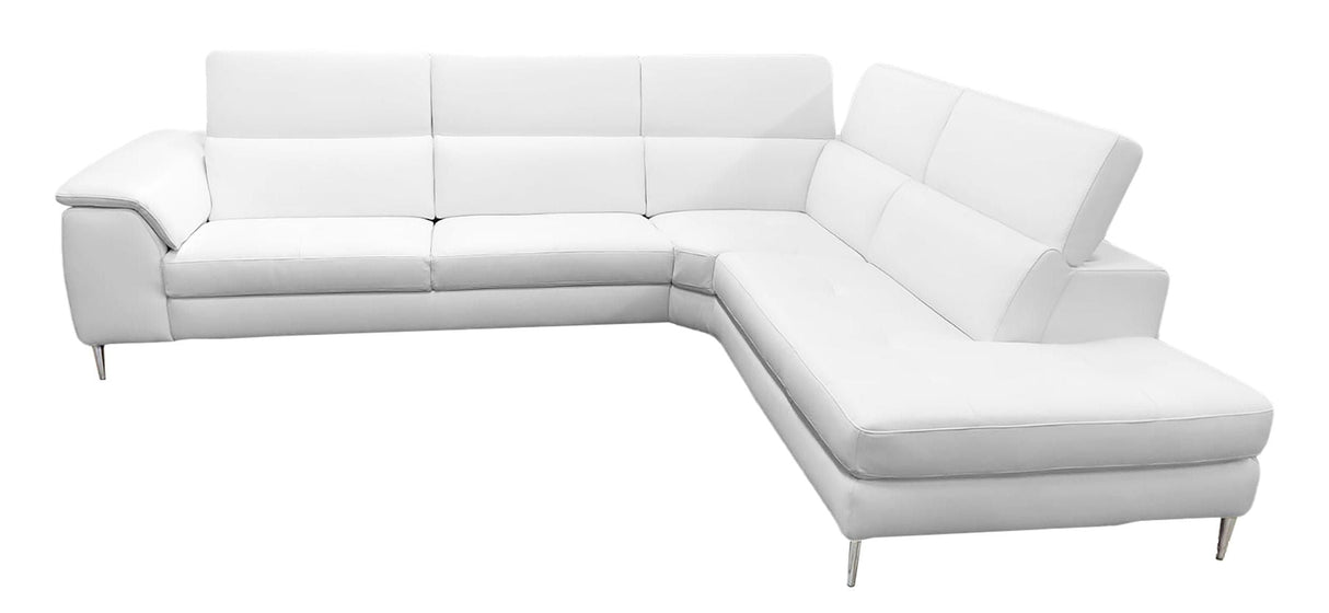 Lamod Italia Viola - Italian Contemporary White Leather Right Facing Sectional Sofa - Home Elegance USA