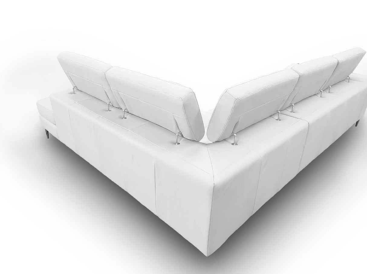 Lamod Italia Viola - Italian Contemporary White Leather Right Facing Sectional Sofa - Home Elegance USA