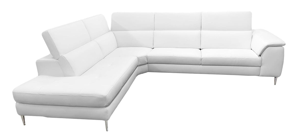 Lamod Italia Viola - Italian Contemporary White Leather Left Facing Sectional Sofa - Home Elegance USA