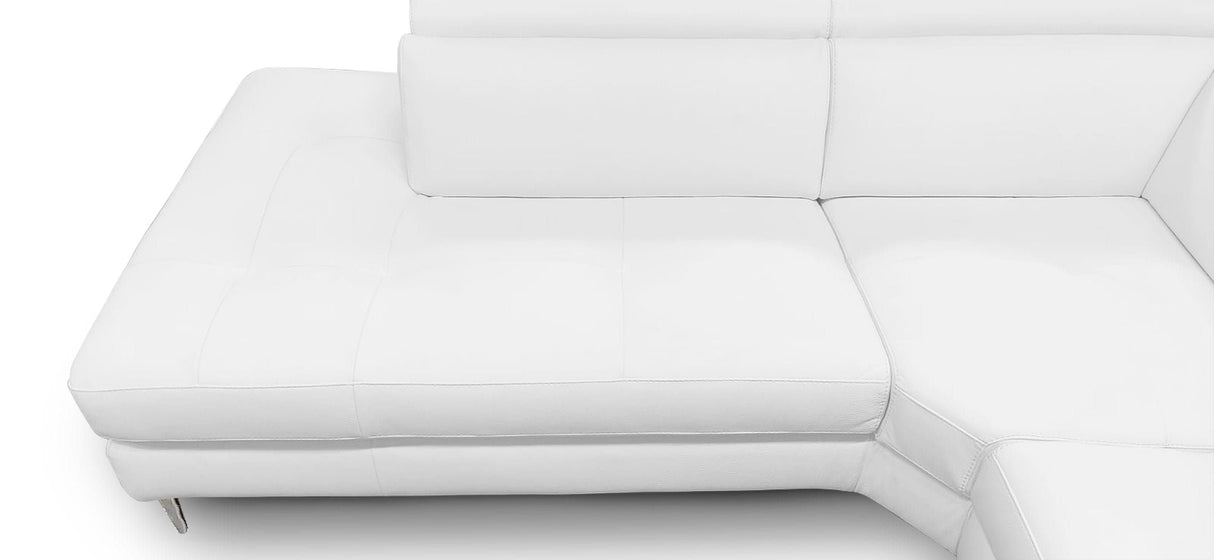 Lamod Italia Viola - Italian Contemporary White Leather Left Facing Sectional Sofa - Home Elegance USA
