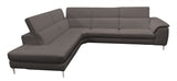 Lamod Italia Viola - Italian Contemporary Grey Leather Left Facing Sectional Sofa - Home Elegance USA