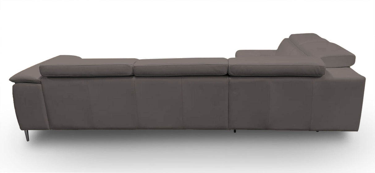 Lamod Italia Viola - Italian Contemporary Grey Leather Left Facing Sectional Sofa - Home Elegance USA