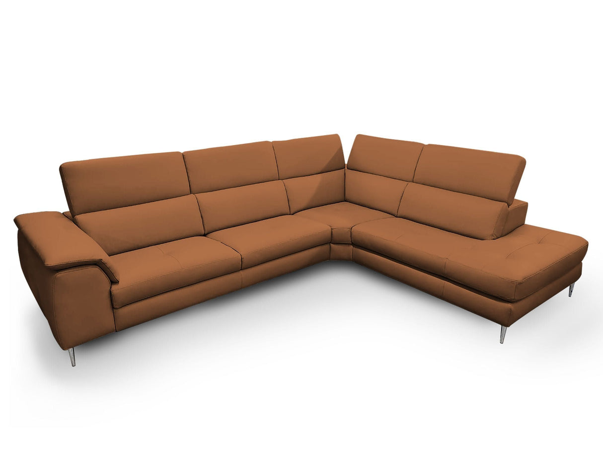 Lamod Italia Viola - Italian Contemporary Cognac Leather Right Facing Sectional Sofa - Home Elegance USA