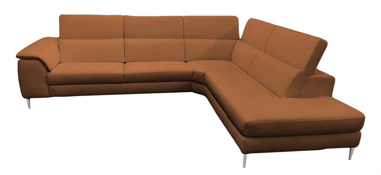 Lamod Italia Viola - Italian Contemporary Cognac Leather Right Facing Sectional Sofa - Home Elegance USA