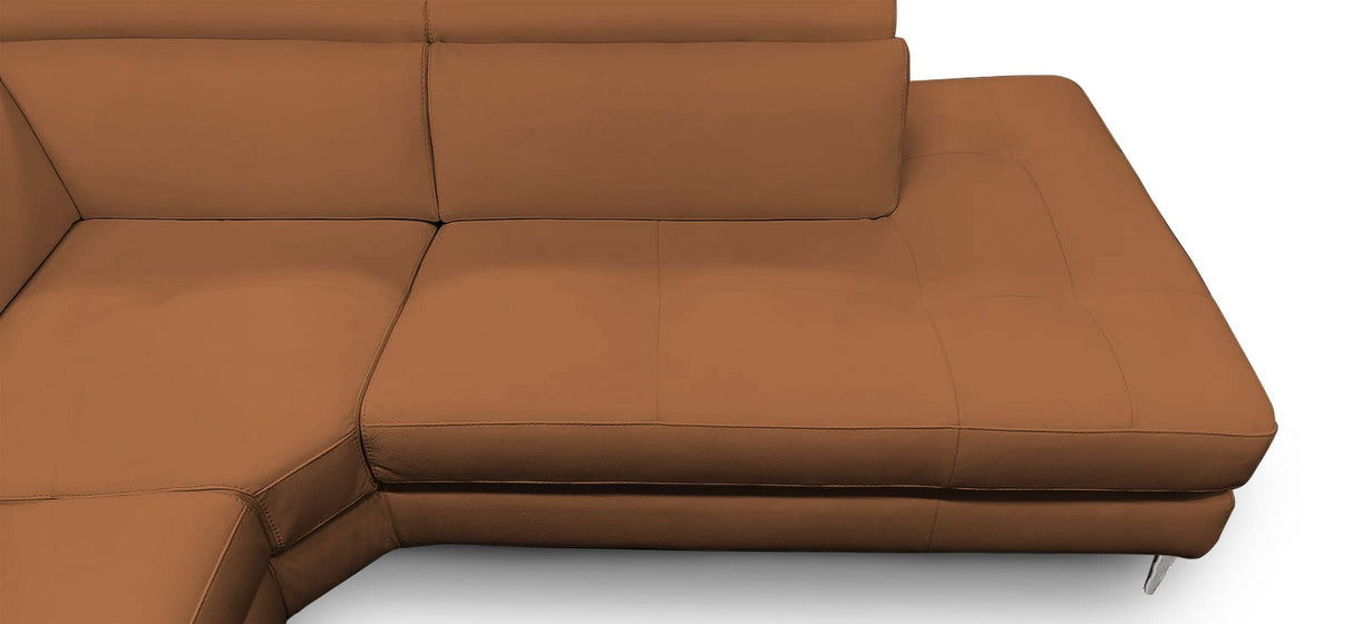 Lamod Italia Viola - Italian Contemporary Cognac Leather Right Facing Sectional Sofa - Home Elegance USA