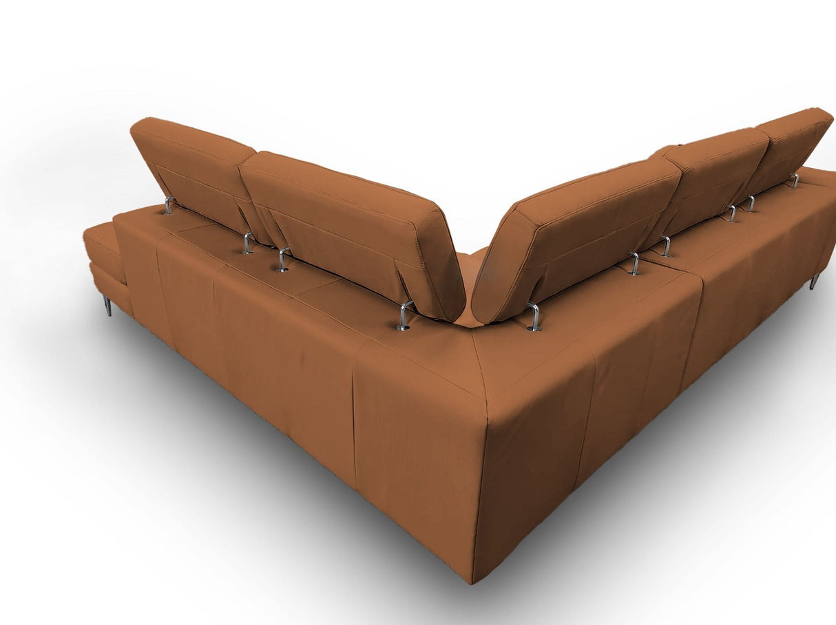 Lamod Italia Viola - Italian Contemporary Cognac Leather Right Facing Sectional Sofa - Home Elegance USA