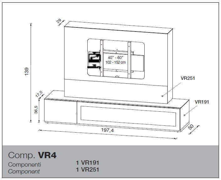 VR4 Verona TV Entertainment System Made In Italy - View Image 1