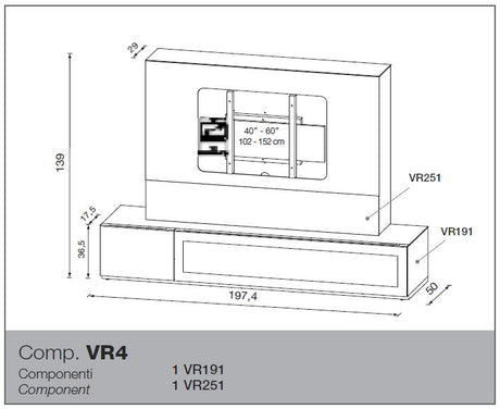 VR4 Verona TV Entertainment System Made In Italy - View Image 1