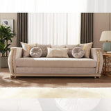 Hd-9003 Luxurious Traditional Beige Composite Wood Living Room Set By Homey Design - Home Elegance USA