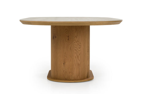 Walbrook - Modern Faux Travertine Ceramic + White Oak Oval Dining Table - View Image 1