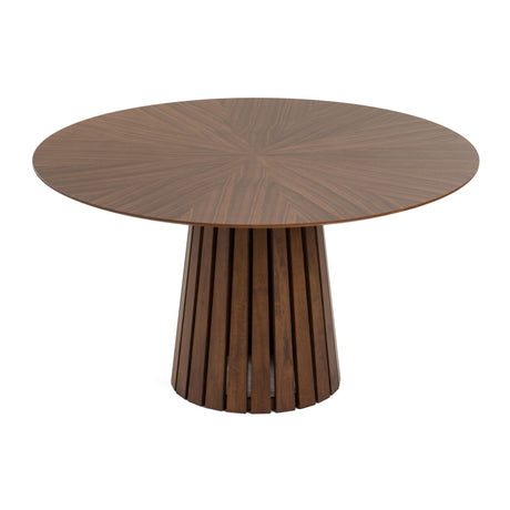 Modrest Weiss - Modern Walnut Round Dining Table + 6 Chair Set | VIG - Home Elegance USA
