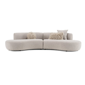 Weldon - Modern Grey Fabric Curved Sectional Sofa - View Image 1