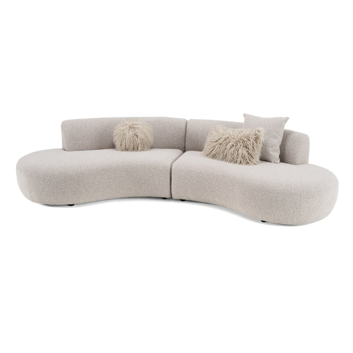 Weldon - Modern Grey Fabric Curved Sectional Sofa - View Image 1