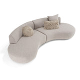 Weldon - Modern Grey Fabric Curved Sectional Sofa - View Image 1