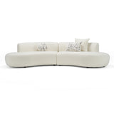 Weldon - Modern Cream Fabric Curved Sectional Sofa - View Image 1