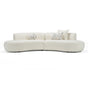 Weldon - Modern Cream Fabric Curved Sectional Sofa - View Image 1