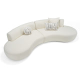 Weldon - Modern Cream Fabric Curved Sectional Sofa - View Image 1