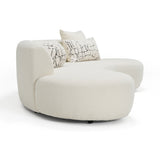 Weldon - Modern Cream Fabric Curved Sectional Sofa - View Image 1