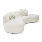 Weldon - Modern Cream Fabric Curved Sectional Sofa - View Image 1