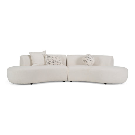 Weldon - Modern Off-White Fabric Curved Sectional Sofa - View Image 1
