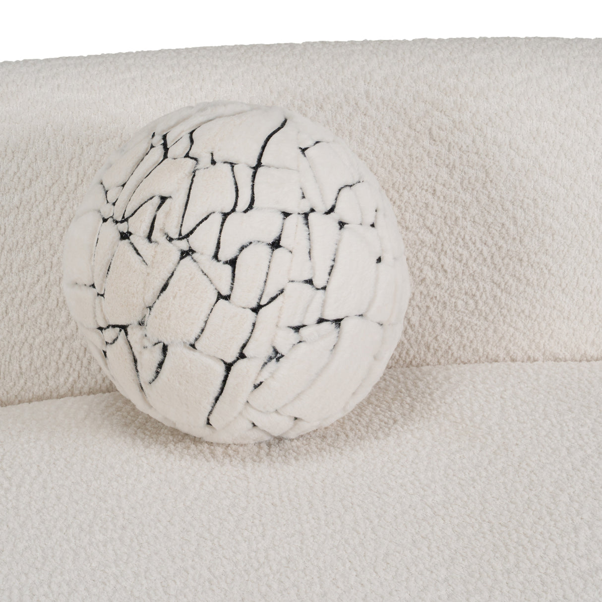 Weldon - Modern Off-White Fabric Curved Sectional Sofa - View Image 1