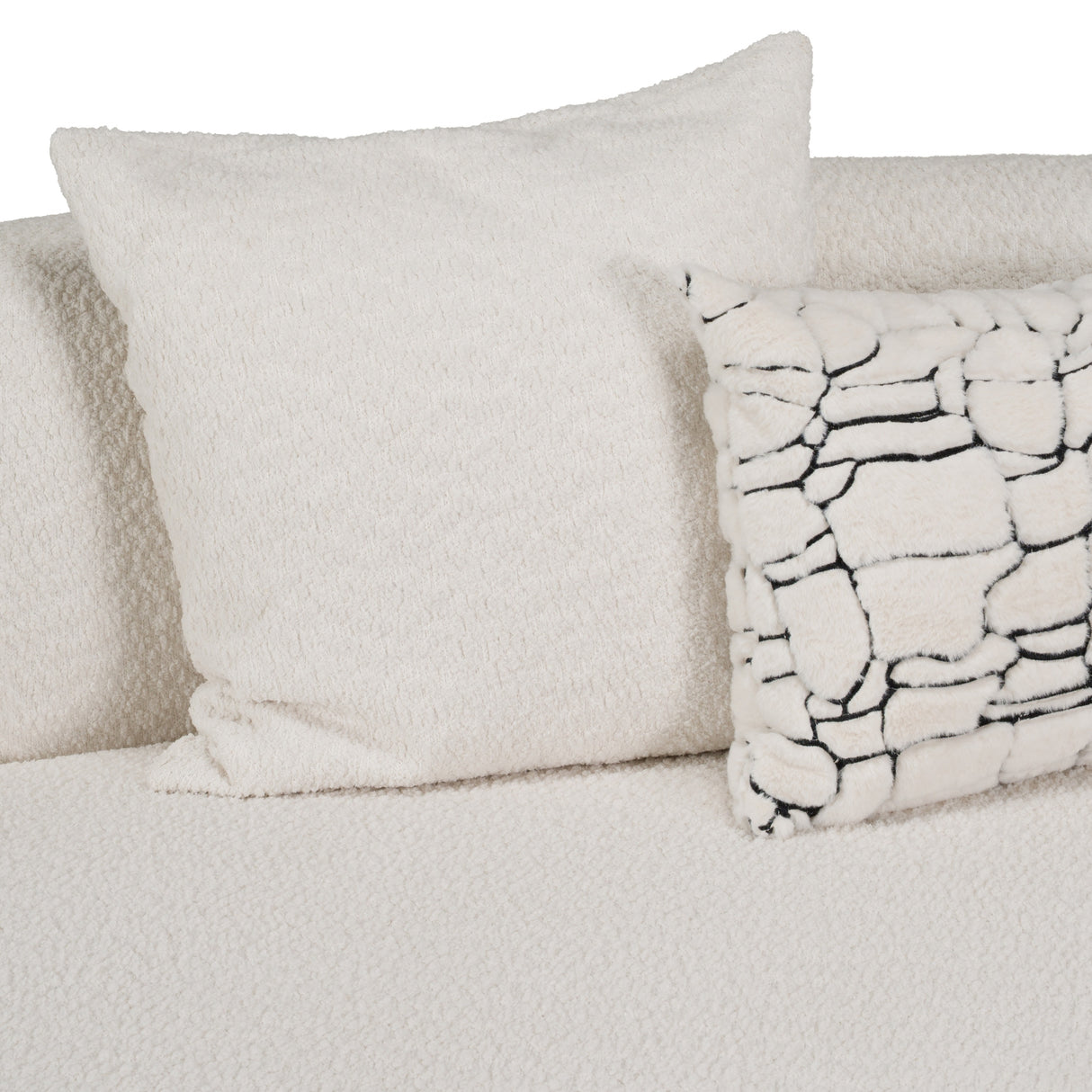 Weldon - Modern Off-White Fabric Curved Sectional Sofa - View Image 1