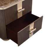 West Kensington 2-Drawer Nightstand – Bottom Drawer View | Aico by Michael Amini