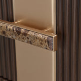 West Kensington 2-Drawer Nightstand – Gold Accents Detail View | Aico by Michael Amini