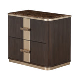 West Kensington 2-Drawer Nightstand – Angle View of Nightstand | Aico by Michael Amini