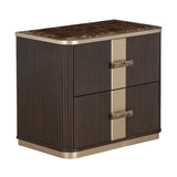 West Kensington 2-Drawer Nightstand – Angle View of Nightstand | Aico by Michael Amini